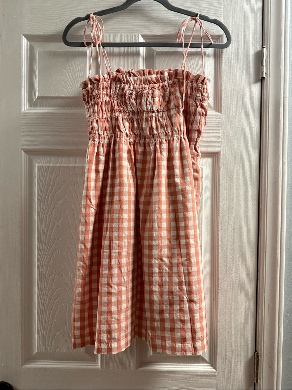 The Impeccable Pig Gingham Tie Strap Mini Dress Size Large